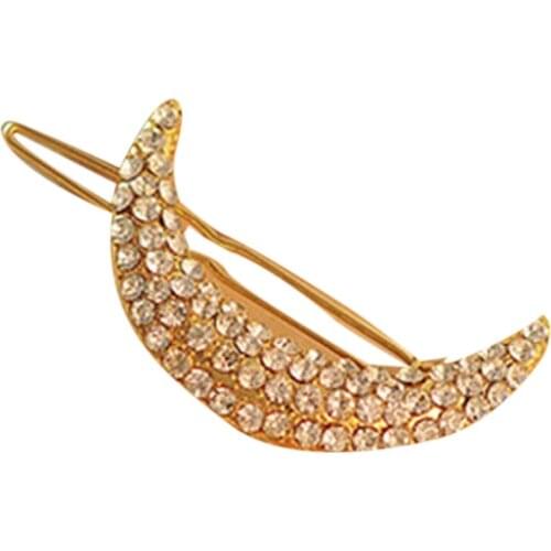 1 Piece Fashion Crystal Moon Hairpin Lady Hair Clip Bangs Clips Cute Hairclip Bridal Crescent Hair accessories