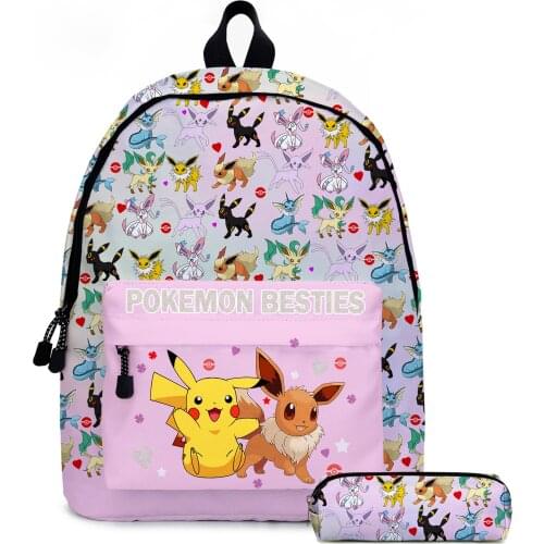 4 Styles Anime Pokemon School Bags Backpacks Pikachu Kids Bags Big Capacity Travel Bag Teenagers SchoolBag Girls Boys Rucksacks