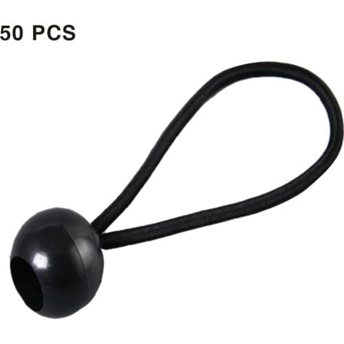 50 PCS Plastic Ball Head Bungee Cords Trampoline Latex Baggage Belts Tent Tie High Elastic Ball Bands Tent Accessories