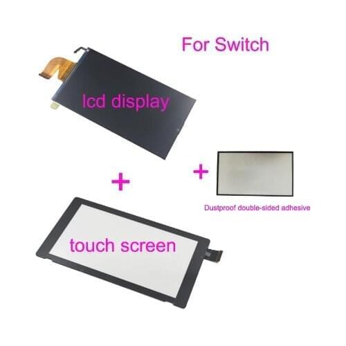 Free Shipping 3pcs/set Original LCD Screen Display + Touch Digitizer Panel + Adhesive Strips Sticker for Switch NS Console V1 V2