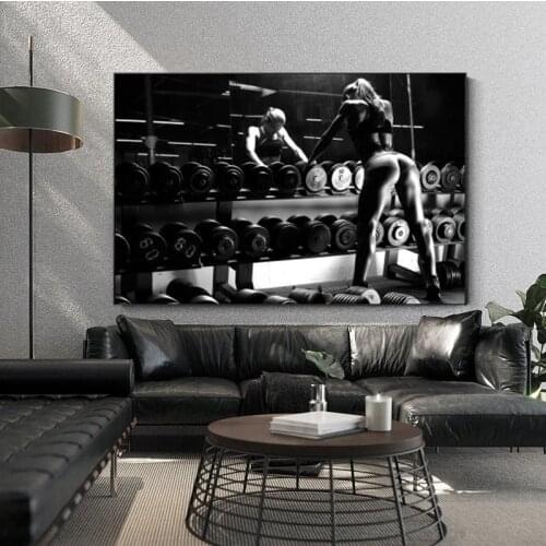 Bodybuilder beauty fitness motivation art canvas poster print fitness inspirational picture room wall decoration