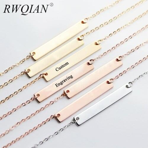 Personalized Pendant Necklace Engraved Chain Necklace for Women Stainless Steel Custom Name Necklaces Jewelry Free Shipping