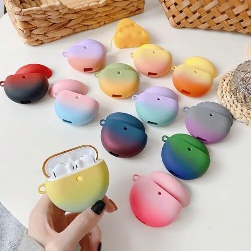 For Huawei FreeBuds 4 Earphone Case Fashion Gradient Color Matte Earphones Cover for Huawei FreeBuds 4 Hard PC Shell with Hook