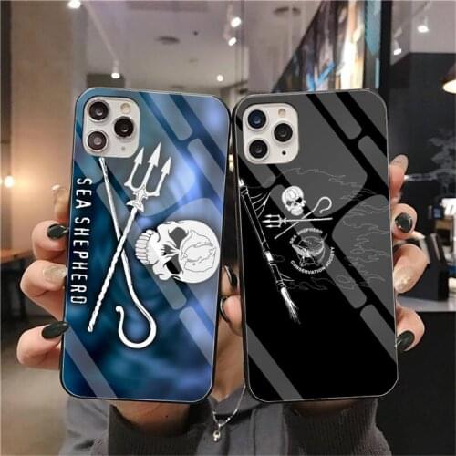 YJZFDYRM Sea Shepherd Whale Wars Anti Whaling Phone Case Tempered Glass For iPhone 11 Pro XR XS MAX 8 X 7 6S 6 Plus SE 2020 case