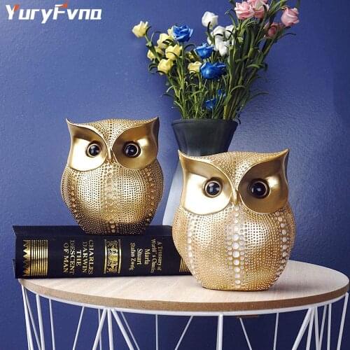 YuryFvna 16cm Owl Statue Decoration Small Crafted Buho Figurines for Home Decor Accents Living Room Bedroom Office Decoration