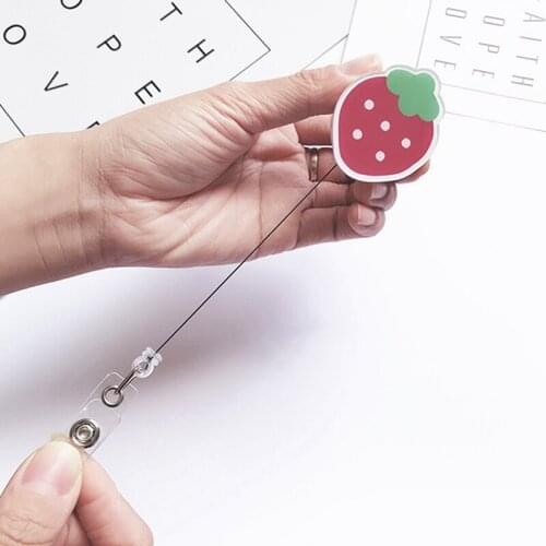 Work Card Holder Retractable Easy Pull Buckle Badge Clip 6 Styles 2021 Mini Color Cartoon Little Flower Doctor And Nurse Badge