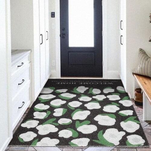 Flower Indoor Outdoor Entrance Doormat Living Room Mat Anti-slip Mat Bath Mat Kitchen Mat Can Be Cut Home Doormat PVC Mat Carpet