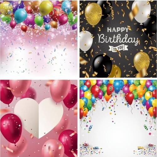 Laeacco Balloons Baby Birthday Party Celebration Ribbons Polka Dots Poster Photography Backdrops Photo Backgrounds Photo Studio