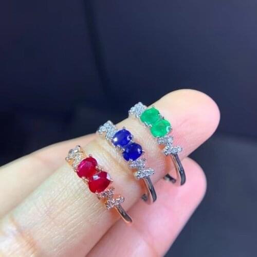 Shop Promotion Specials, Natural Emerald Ring, Clearance, 925 Silver, Size Can Be Customized