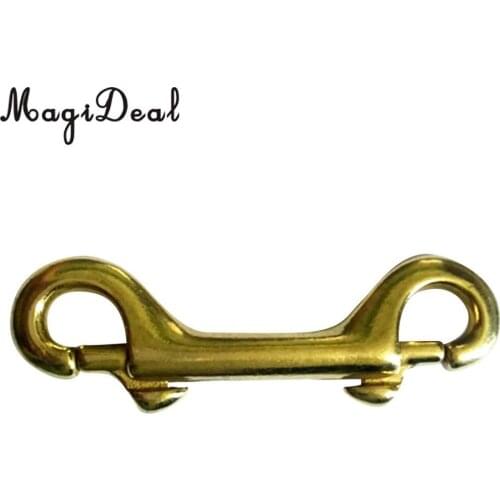 MagiDeal Solid Brass Double Ended Bolt Snap Trigger Hook Key Holder Key Chain 3-1/2' Swimming Diving Mountaineer Pool Accessory