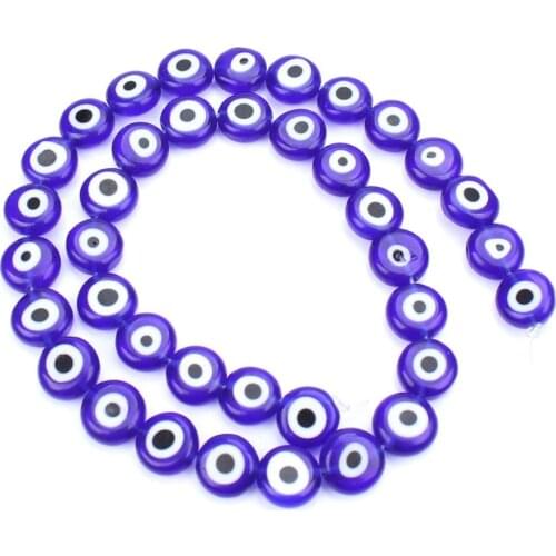 MEIBEADS 36pcs/strand 10mm Evil Eye Glass Beads Colorful Loose Beads for DIY Making Jewelry Findings Bracelet Necklace UF7297