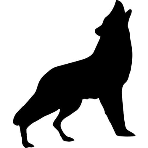 MIGNATIS - Standing With Howling Wolf Head Up Sticker Mural Art Decal For Car Window Loptop Decoration Vinyl Stickers Waterproof