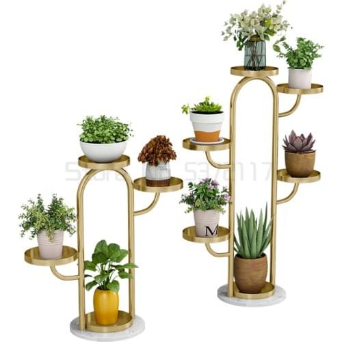 Multi storey living room balcony indoor multi-storey floor flower pot rack Nordic modern iron shelf