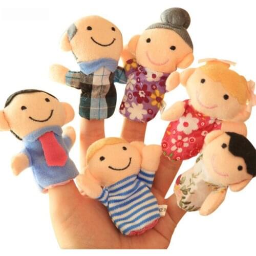 Cartoon Plush Toys Family Finger Puppets Cloth Doll Baby Educational Hand Cartoon Animal finger Toys Sets Stories To The Baby