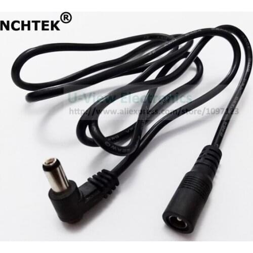 NCHTEK 90 Degree Angled DC 5.5x2.1mm Male to Female Power Plug Extension Connector Cable For CCTV/Free Shipping/20PCS
