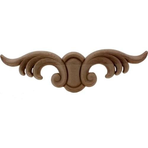 VZLX Unpainted Wooden Applique In Furniture Carving Natural Home Decor In Cabinet Flower Wood Craft Figurine Garden Decoration