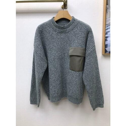 New ladies fashion 2021 long sleeve sexy casual cashmere pocket sweater 0924