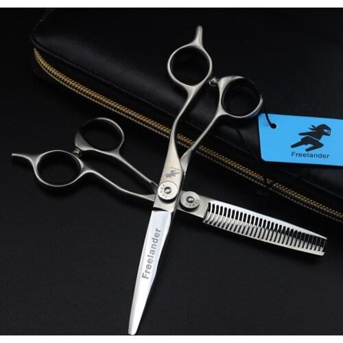 6.0" Stainless Dog Matte handle Scissors hair cutting scissors Straight Shears Thinning Shears Professional Grooming Scissors