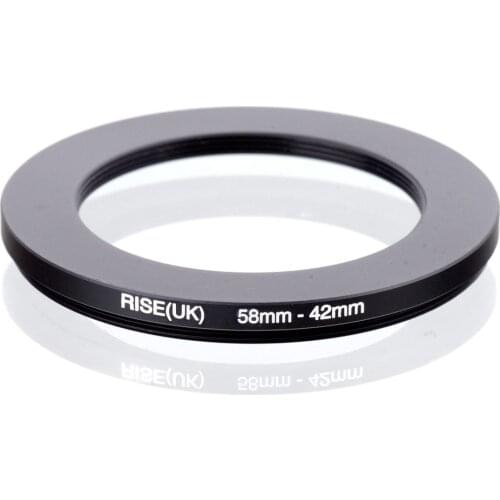 RISE(UK) 58mm-42mm 58-42mm 58 to 42 Step down Ring Filter Adapter black