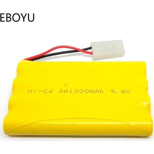 EBOYU 9.6V 1000mAh Ni-cd Rechargeable AA Battery Pack KET 2P Plug for MJX 1559 Leyu 8888 RC Car & Other Similar RC Toy