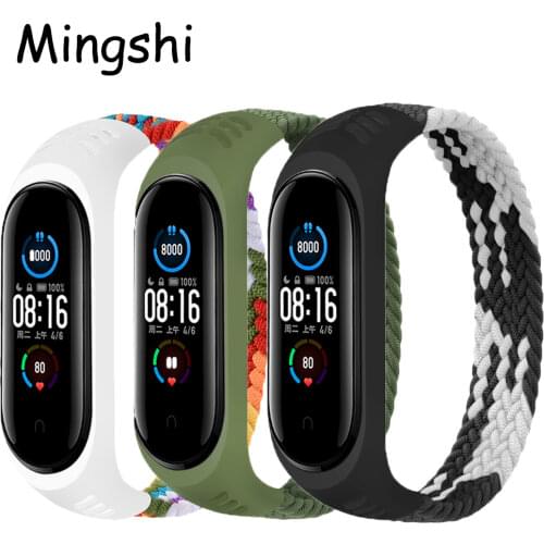 Braided Loop Nylon Straps For Xiaomi MI Band 6 5 Fabric Elastic belt bracelet Wrist Strap For Xiaomi Mi band 4 3 Watch band