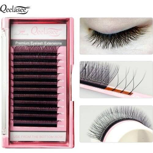 Qeelasee 4pcs/lot Y-shape Lashes Hand-woven Faux Mink YY Eyelashes Super Soft False Eyelash Grafting Russian volume Lashes