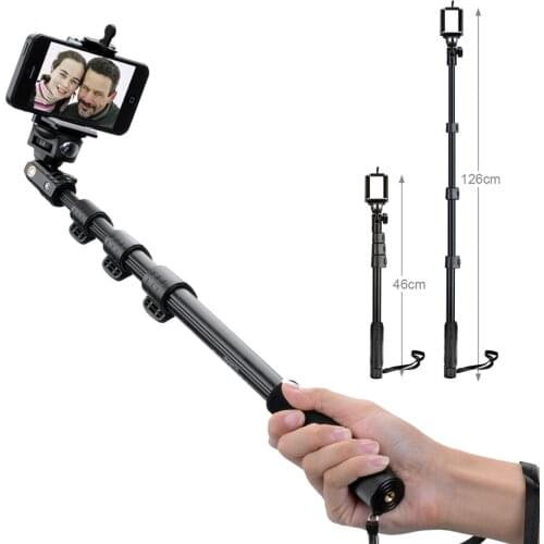 UJM Yunteng 188 Handheld Extendable Pole Camera Monopod Selfie Stick Tripod + Phone Holder for iPhone Samsung DSLR Sony A7 A7RII