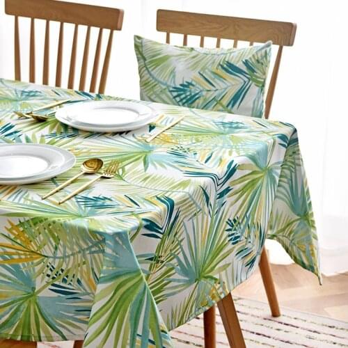 Hmyi Pastoral Forest Green Printing Tablecloth Rectangular American Kitchen Tablecloth Household Waterproof Textile Place Mats