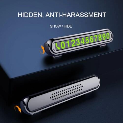 Hidden Phone Double number Plate Sticker Night Light Perfumed luminous invisible In The Car Styling Temporary Parking Card