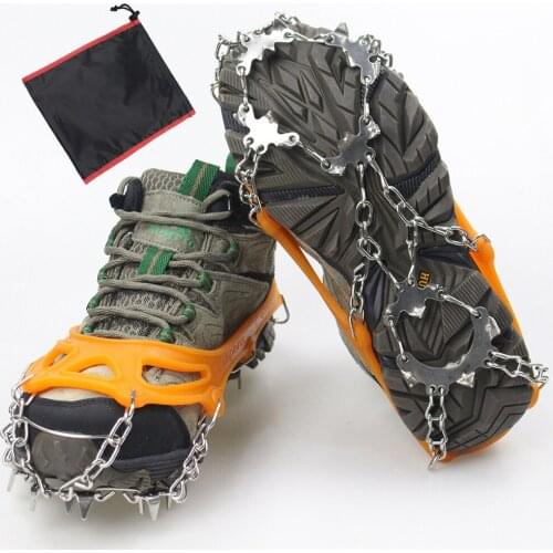 19 Teeth Crampons Ice Cleats Traction Snow Grips Women Men Kids Boots Anti Slip Stainless Steel Spikes for Winter Walking Hiking