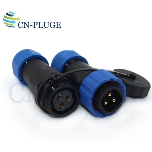 SP20 Type 3-pin Waterproof Connector,Aviation Docking Cable Connector Plug & Socket Male And Female 20mm Panel Mount IP68