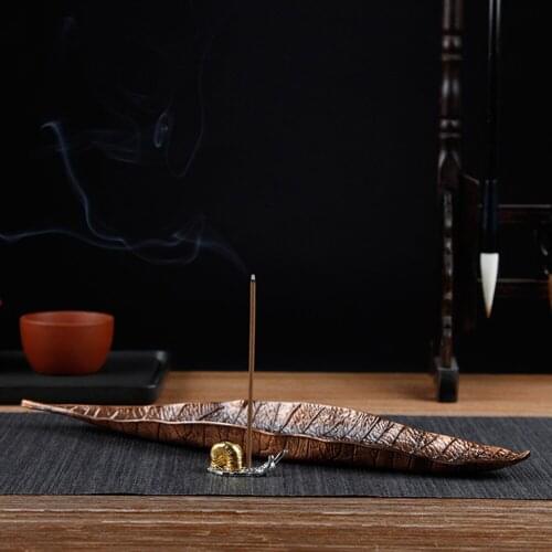 Snail Backflow Incense Burner Stick Incense Holder Censer Zinc Alloy Air Incense Ash Catcher Tray Censer Home Buddhism Decor