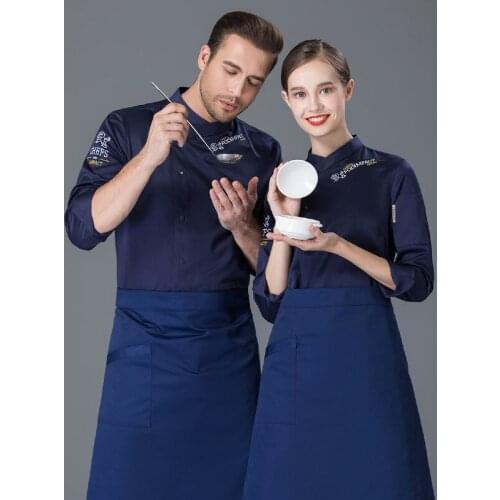 Chef Uniform Unisex Bakery Restaurant BBQ Kitchen Work Wear Long Sleeve Waitress Catering Chef Jackets Food Service Chef Tops