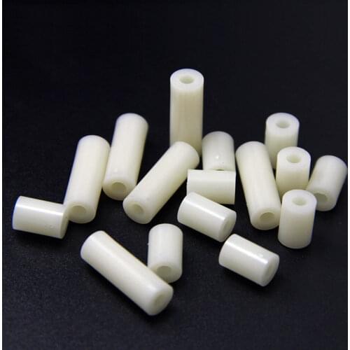 100pcs M3 Screws ABS Rround Spacer Standoff White Nylon Non-Threaded Spacer Round Hollow Standoff Washer