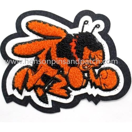 Custom chenille little bee tower cloth patch