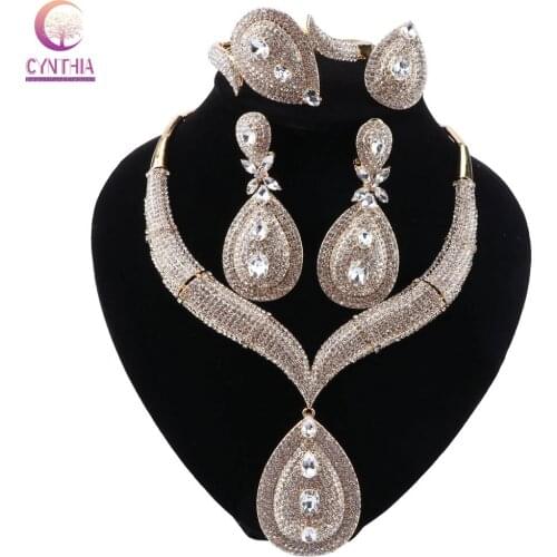 CYNTHIA Hot Wedding Bridal Jewelry Sets for Women Elegant Party Gifts Fashion Cubic Zirconia Big Wedding Jewelry Sets