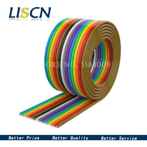 1 Meter 5M 1.27mm 10P 20P 40P DuPont Cable Rainbow Flat Line Support Wire Soldered Connector 20 Way pin For Arduino PCB Diy Kit