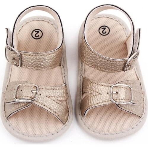 1 Pair Baby Sandals Magic Sticker Non-Slip 4 Colors Summer Baby Toddler Sandals for Home