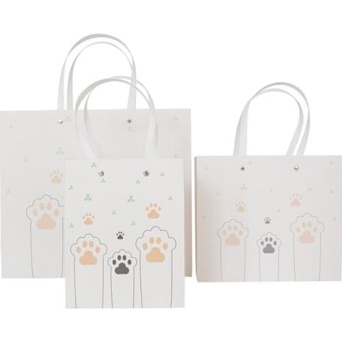 10pcs cartoon animal Cat childrens day gift bag Baby Shower Birthday party baptism Portable candy paper bags for gifts упаковка