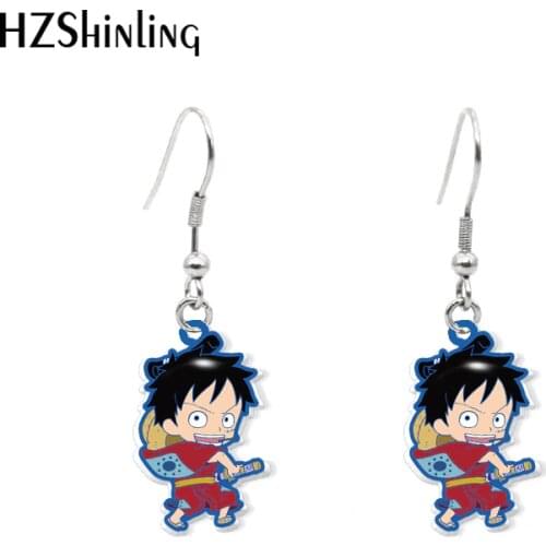 2020 New Anime One Piece Dangle Earring Luff Chopper Acrylic Hook Earring Epoxy Jewelry Earrings