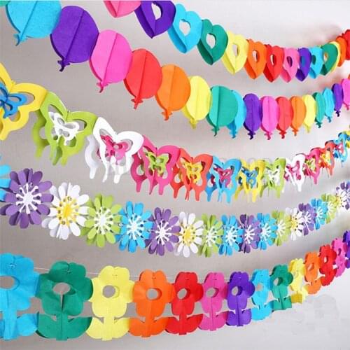 3 Meters Paper Pull Flowers Garland String Banner Wedding Birthday Party Decoration Photo Prop Customize Garland Crafts 5zSH766