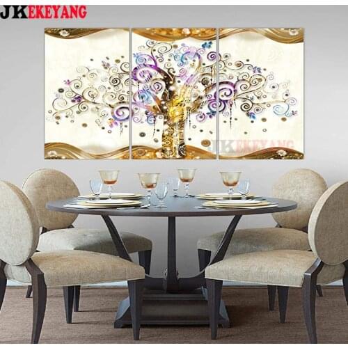 3pcs 5D Diy round/square diamond painting Abstract flower Diamond Mosaic Embroidery cross stitch Y4322