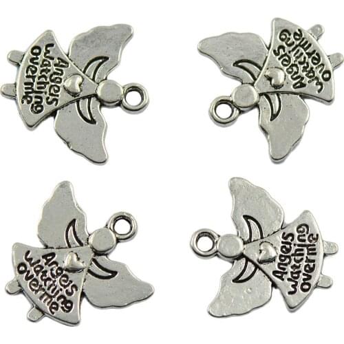 30 pcs Alloy Vintage Angel Charms Pendants for Making Bracelet and Necklace Zipper Pendant Cellphone Pendant