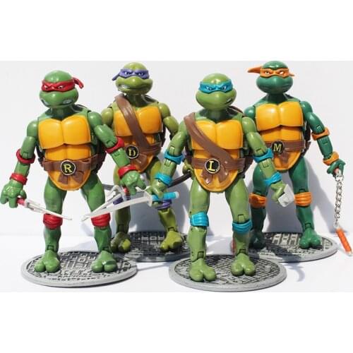 4pcs/set 2012s Turtle 16cm Model Action Figures Toy Classic Cartoon Tartaruga Ninja Model Collection New Year Kids Gift