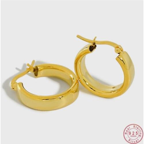 925 Sterling Silver Simple Glossy Earrings Women Punk Hip Hop Exquisite Temperament Party Jewelry Accessories Friendship Gift