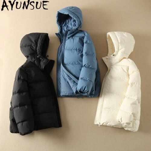 AYUNSUE 90% White Duck Down Jacket women Hooded Autumn Winter Puffer Down Coat Korean Womens Down Jackets Parka Kurtka Damska