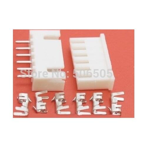 Free shipping 2.54mm 6pins connector socket and plug with terminal 50pcs/lot