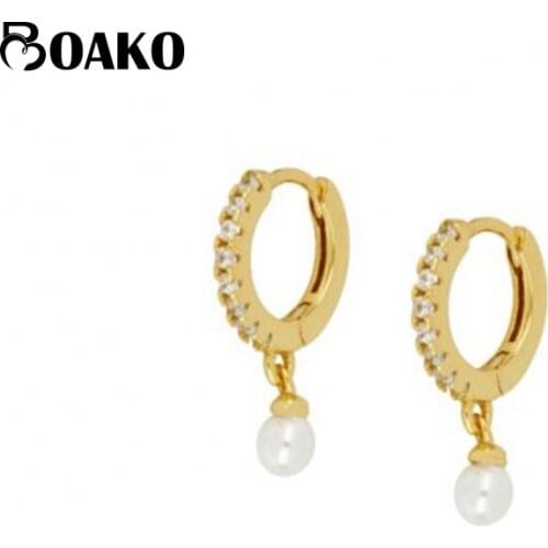 Women S925 Sterling Silver Earrings Round Circle Zircon Crystal Earrings Earrings Pearl Earrings Jewelry Gift