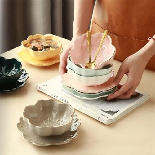 Japanese Ceramic Cherry Blossoms Phnom Penh Dessert Bowl Household Birds Nest Bowl Creative Breakfast Oatmeal Bowl Tableware