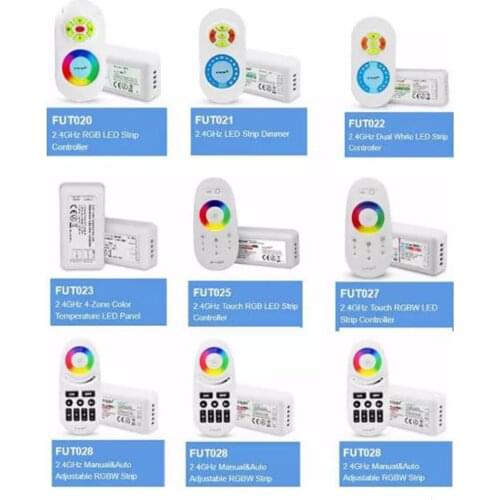 DC12-24V MILIGHT FUT020/021/022/025/027/028 2.4GHZ RGB RGBW LED Strip Controller Dual White single color tape lamp LED Dimmer